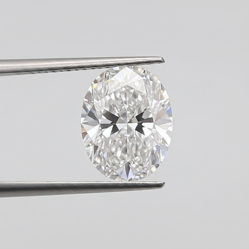1,00 karaat ovale lab-grown diamant, VVS2/D