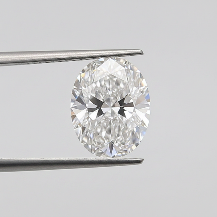1,00 karaat ovale lab-grown diamant, VVS2/D