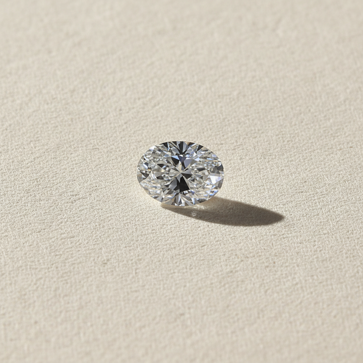 1,00 karaat ovale lab-grown diamant, VVS2/D