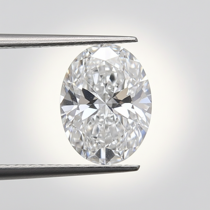 1,00 karaat ovale lab-grown diamant, VVS2/D