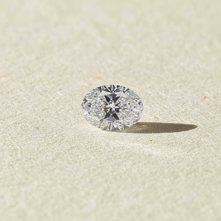 1,00 karaat ovale lab-grown diamant, VVS2/D