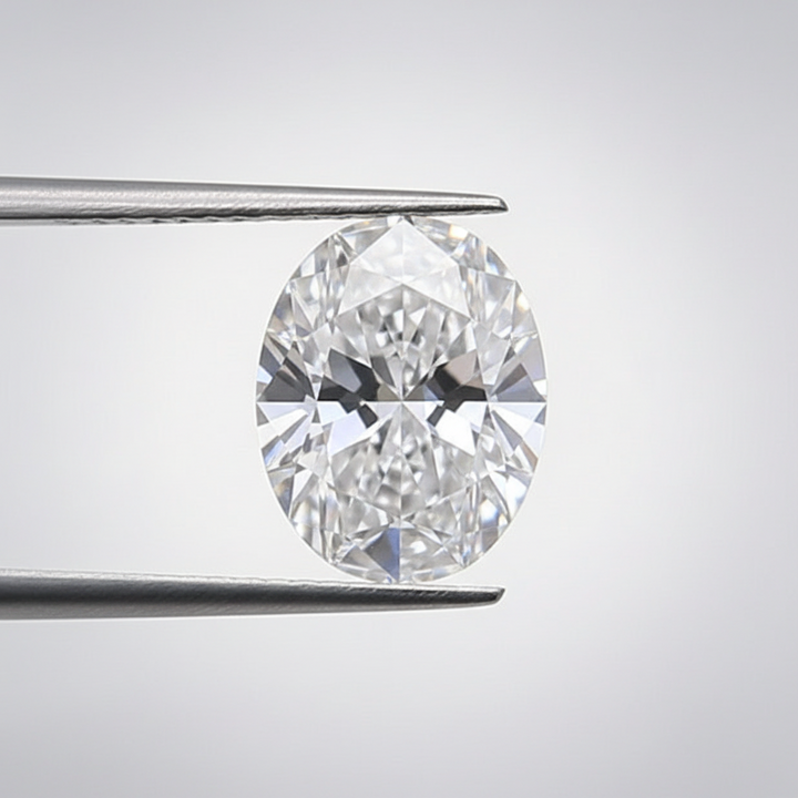 1,00 karaat ovale lab-grown diamant, VVS2/D