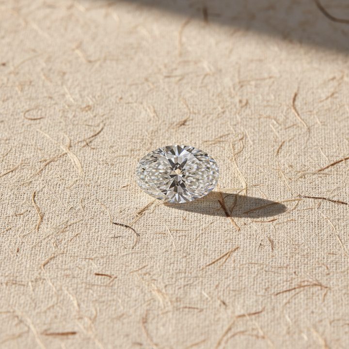 1,00 karaat ovale lab-grown diamant, VVS2/E