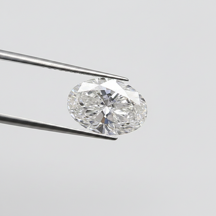 1,00 karaat ovale lab-grown diamant, VVS2/E