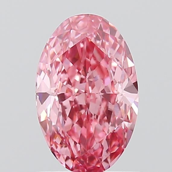 1,00 karaat ovale lab-grown diamant VVS2 fancy levendig roze