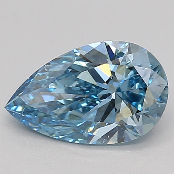 Diamante cultivado em laboratório com corte de pêra de 1,00 quilates VS1 azul vívido extravagante