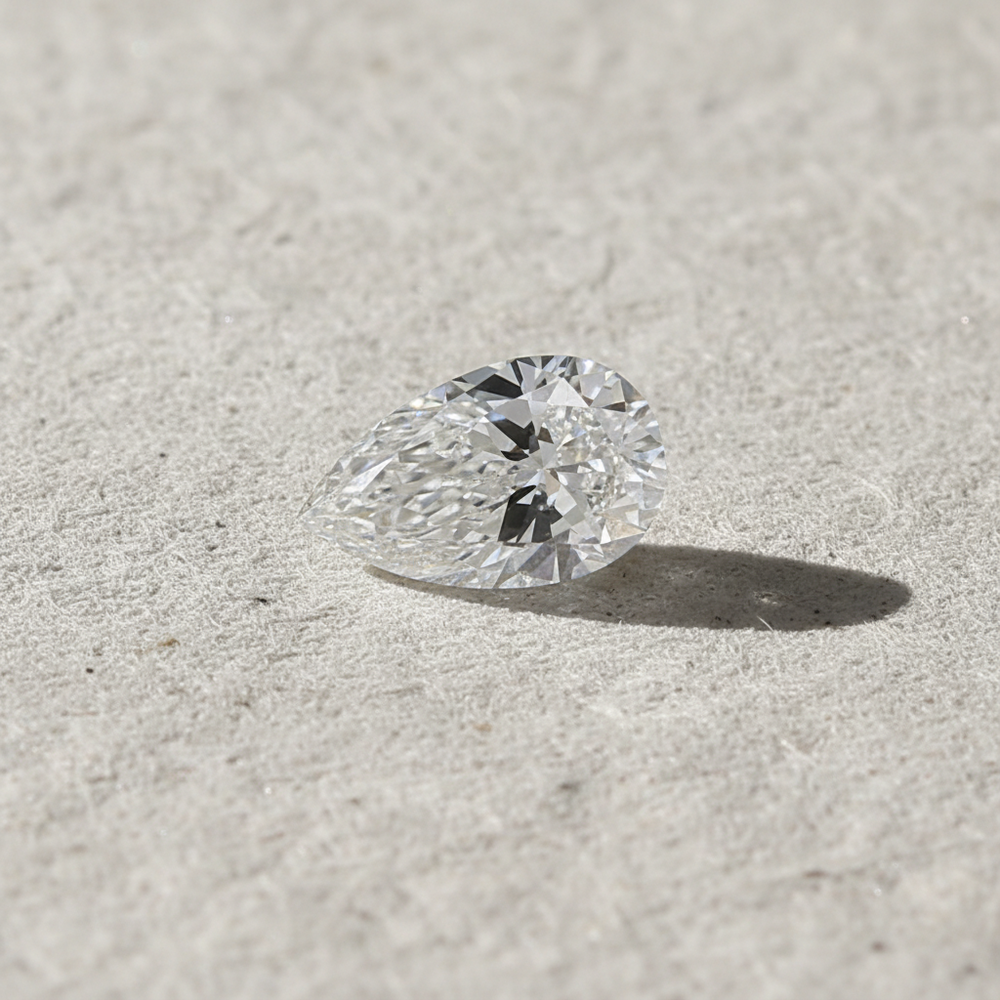 1.00 Carat Pear Cut Lab Grown Diamond SI1 G Color IGI Certified
