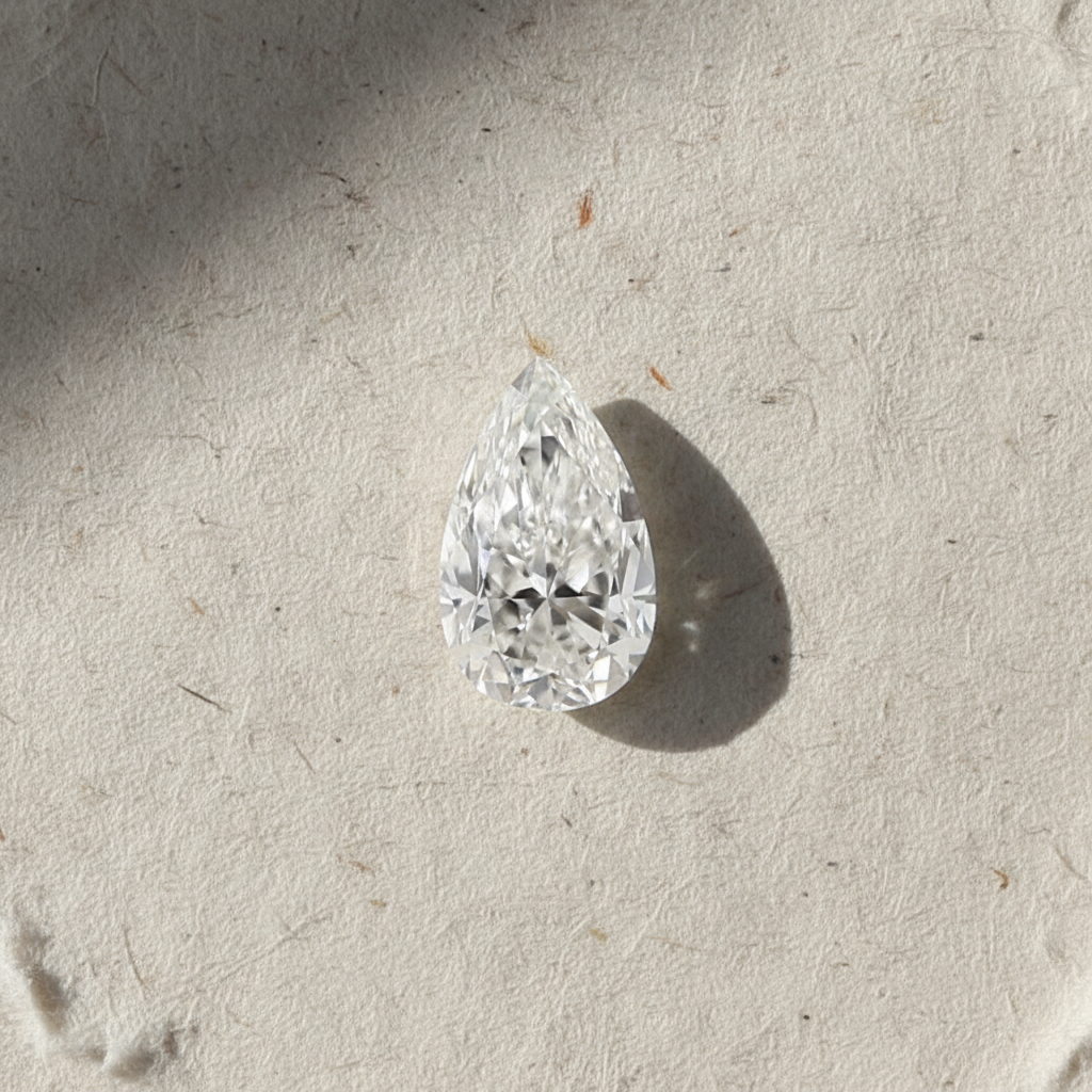 1.00 Carat Pear Cut Lab Grown Diamond VS2 F Color IGI Certified
