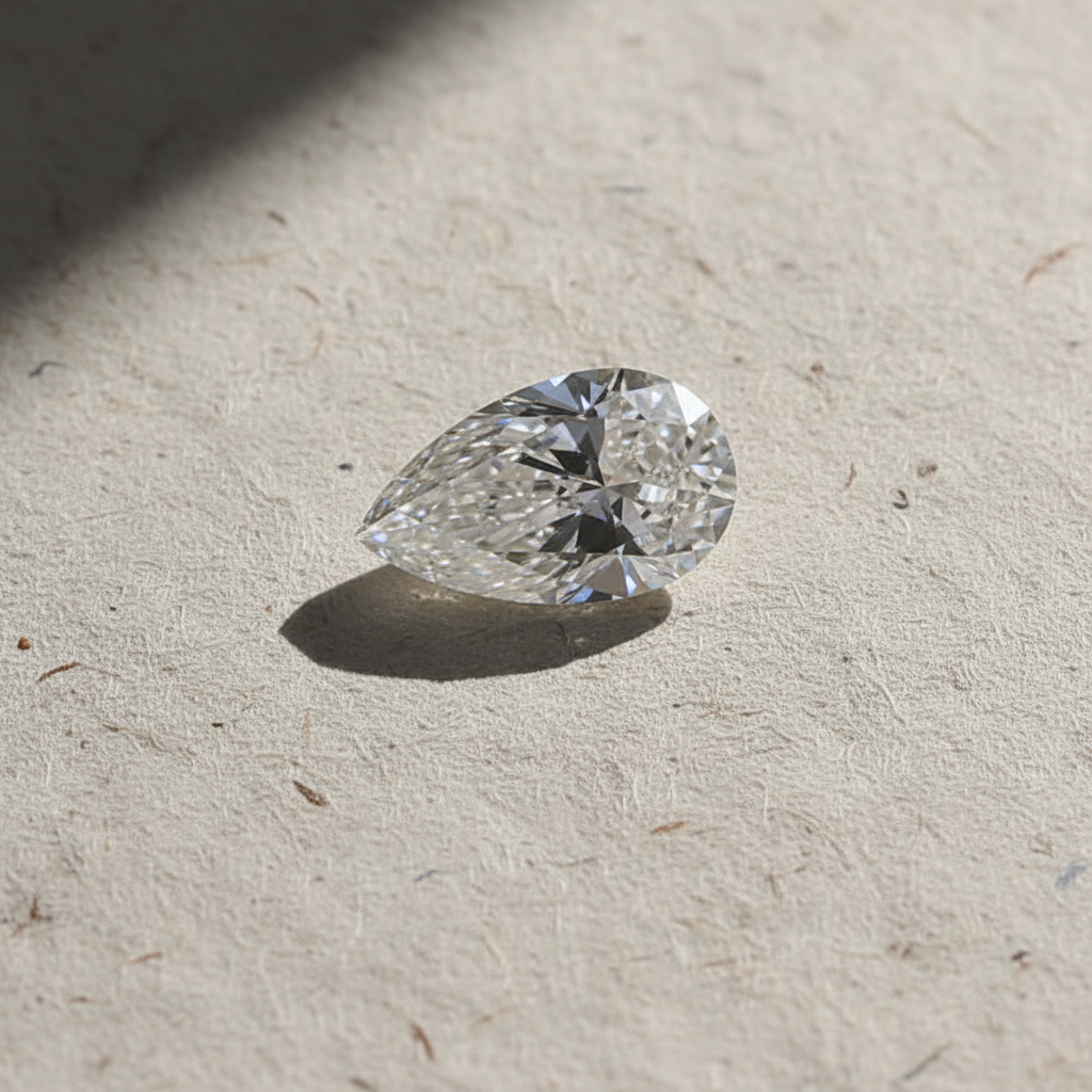 1.00 Carat Pear Cut Lab Grown Diamond VVS2 G Color GIA Certified

