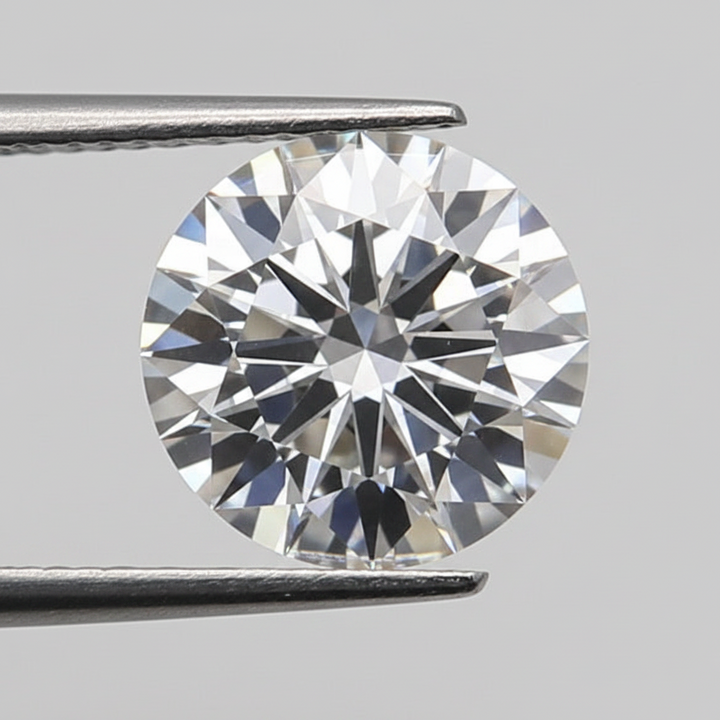 1,00 karaat ronde lab-gegroeide diamant prachtig, VVS2/F