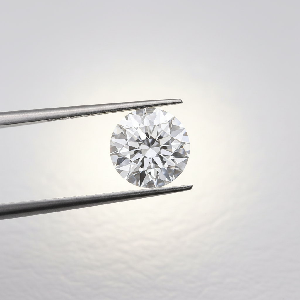 1,00 karaat ronde lab-gegroeide diamant prachtig, VVS2/F