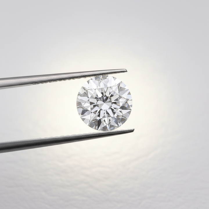 1,00 karaat ronde lab-gegroeide diamant prachtig, VVS2/F