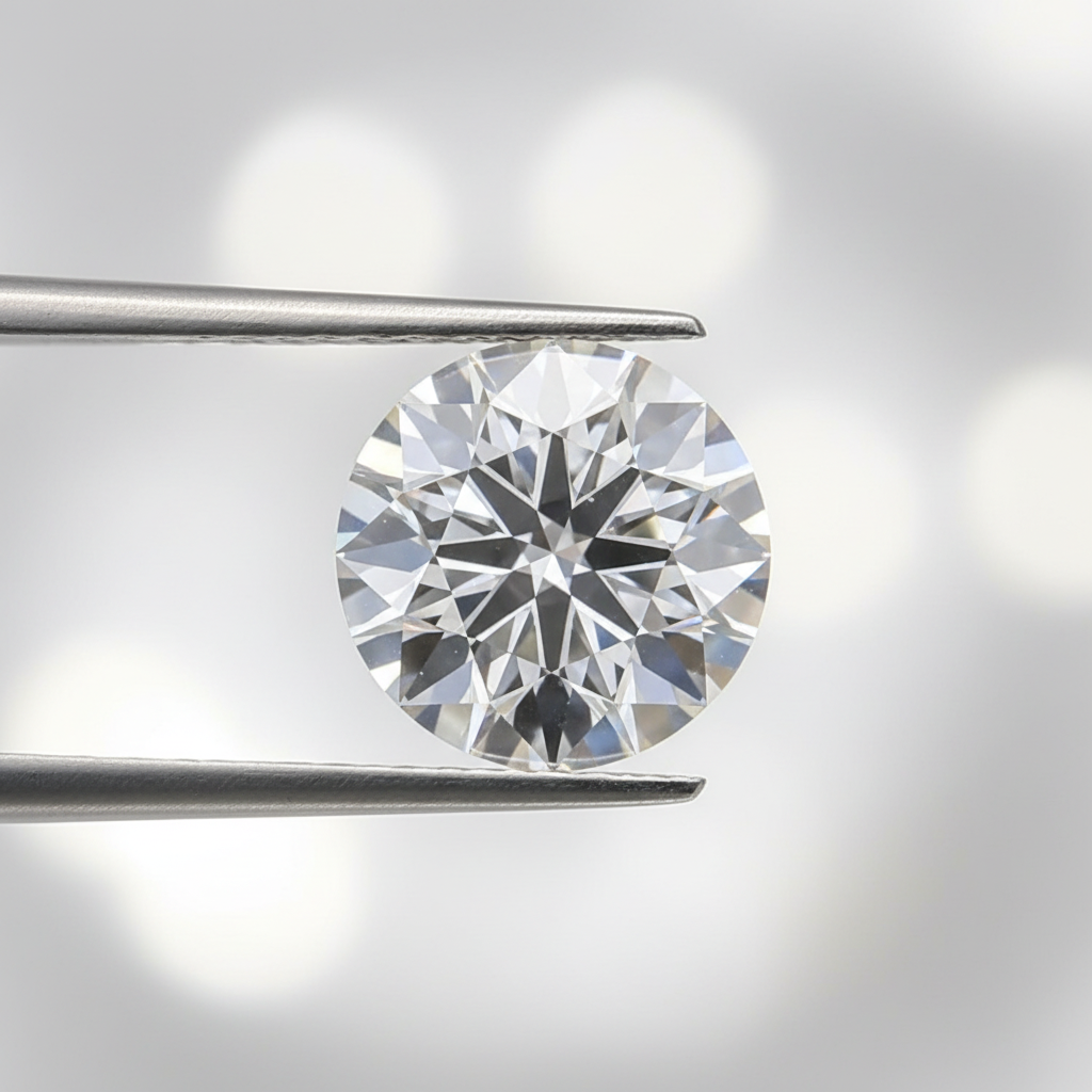 1,00 karaat ronde lab-gegroeide diamant, VS2/D