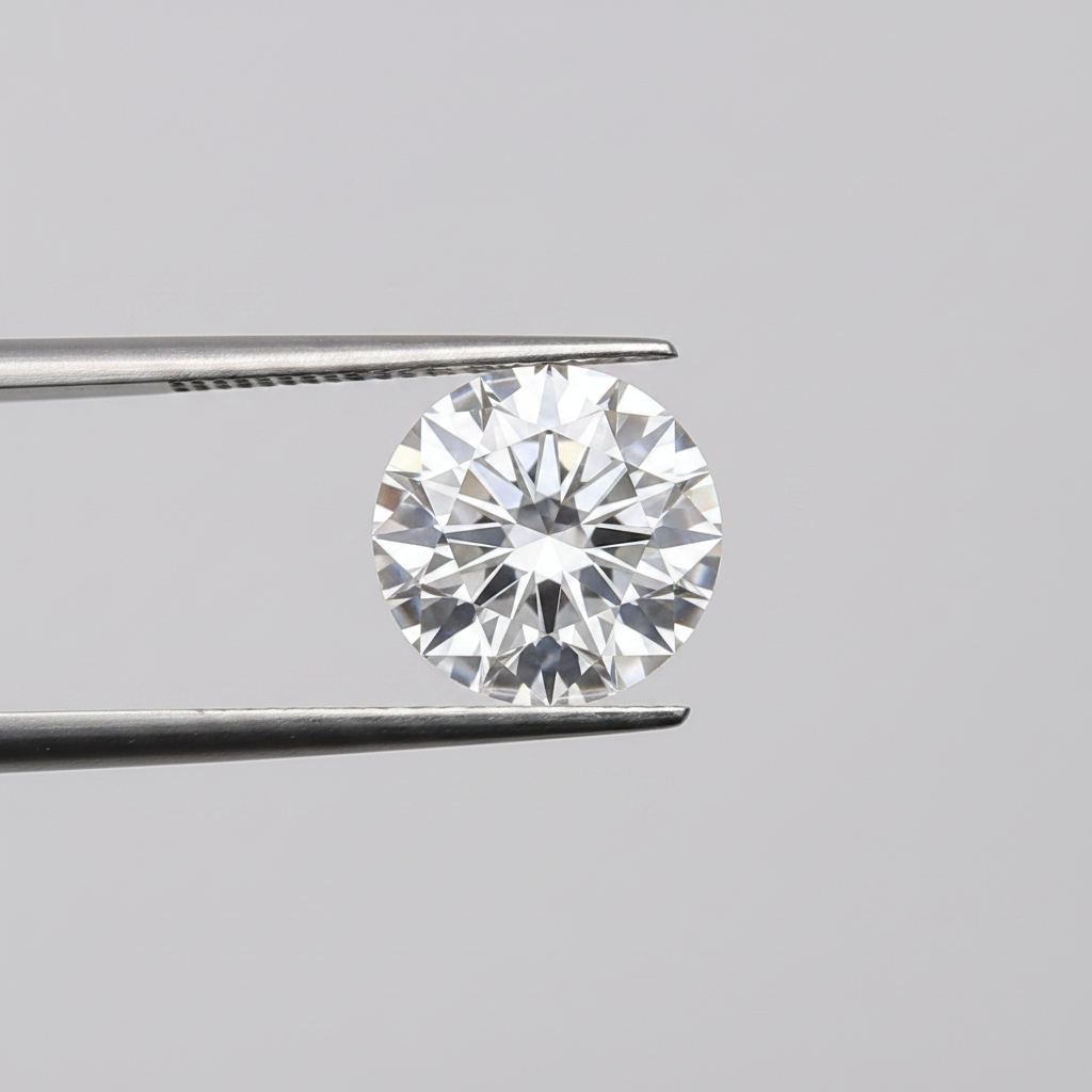 1,00 karaat ronde laboratorium-gegroeide diamant, VVS2/D