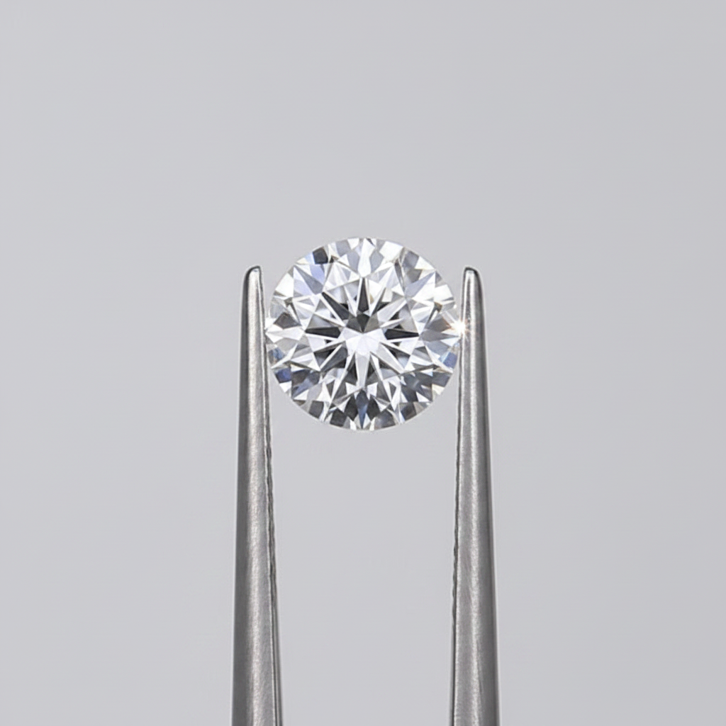 1,00 karaat ronde lab-gegroeide diamant, VVS2/E