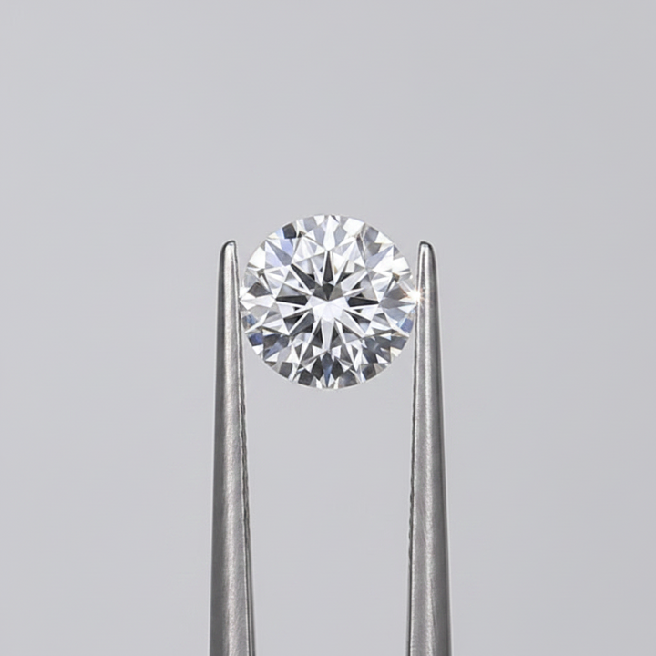 1,00 karaat ronde lab-gegroeide diamant, VVS2/E