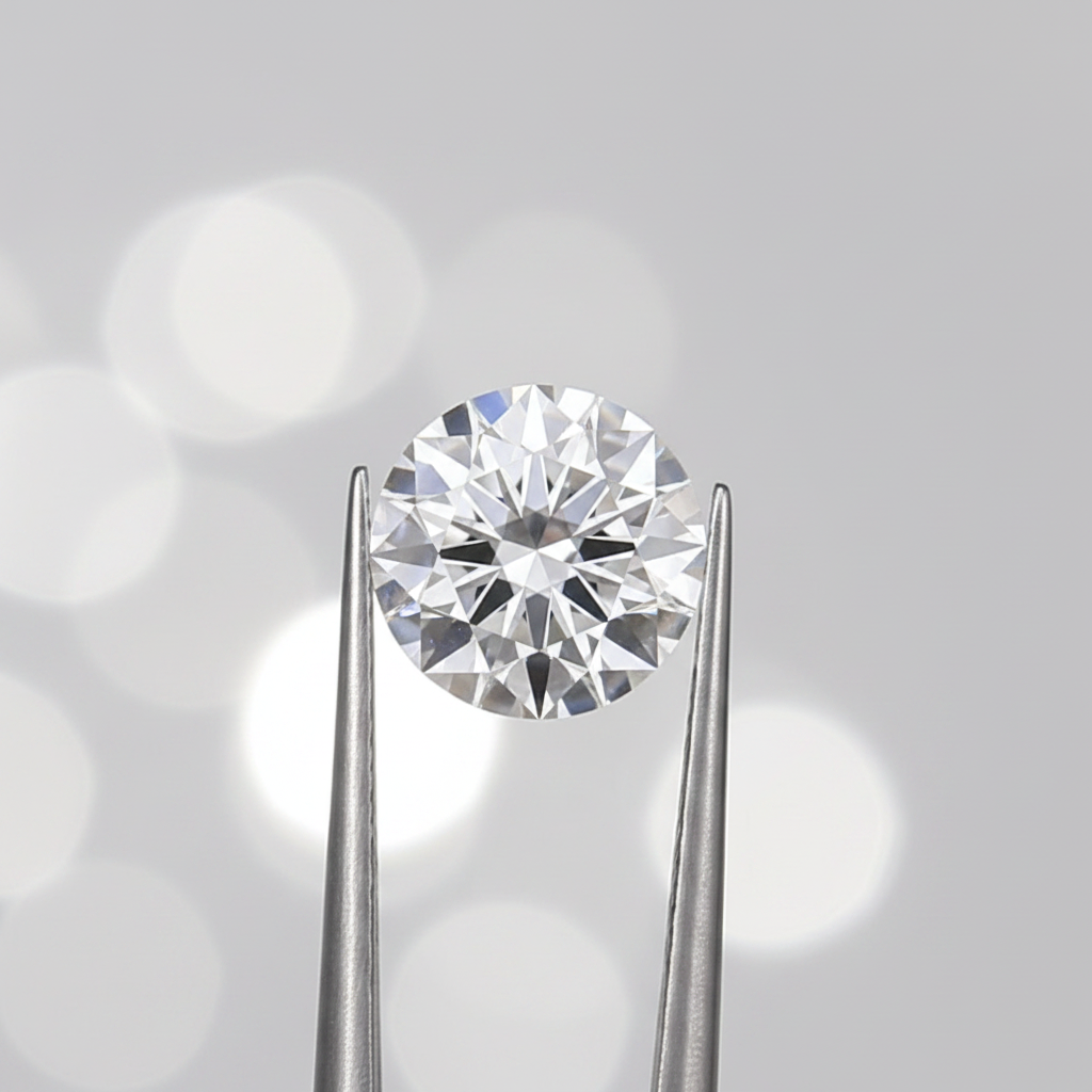 1,00 karaat ronde lab-gegroeide diamant, VVS2/E