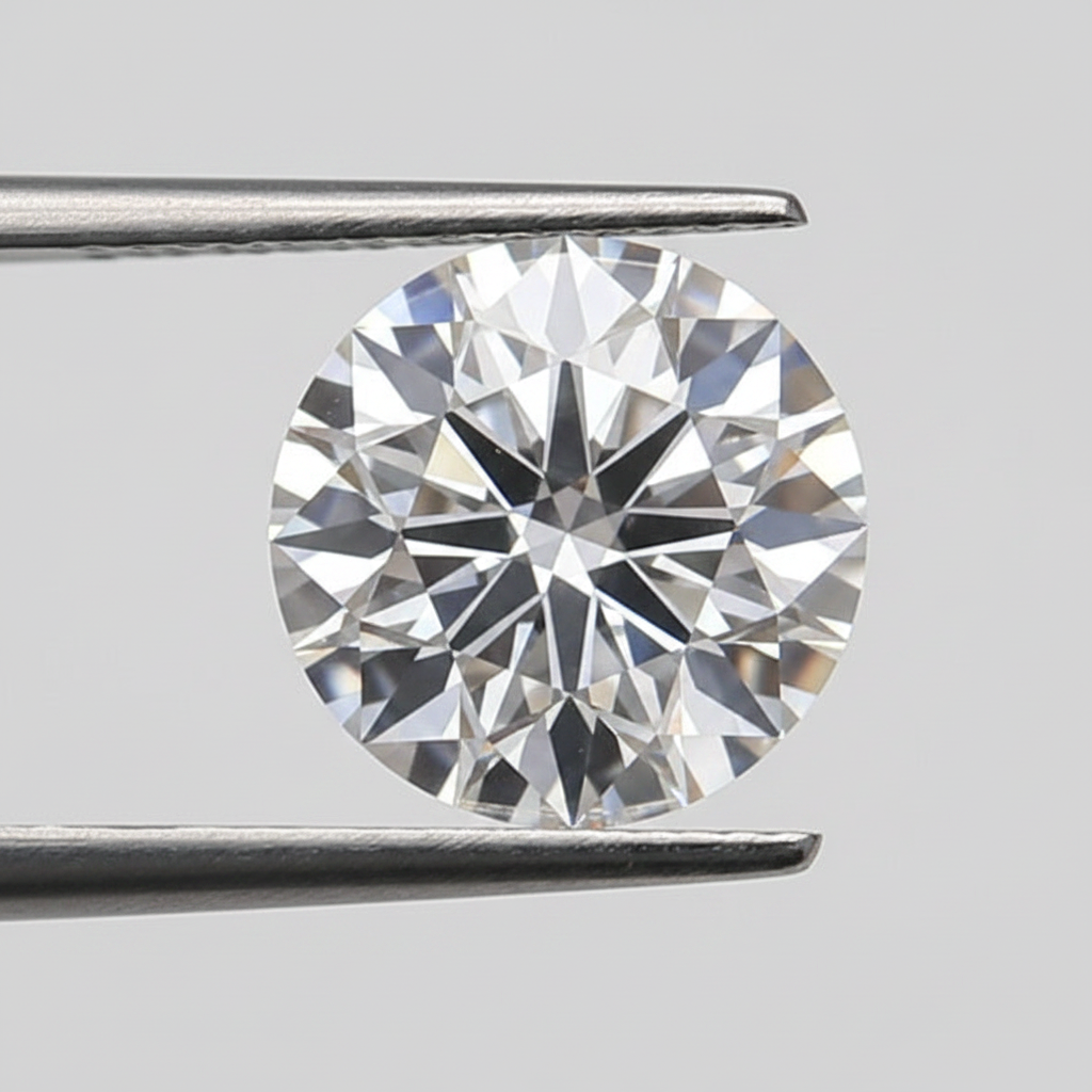 1,00 karaat ronde lab-gegroeide diamant, VVS2/F