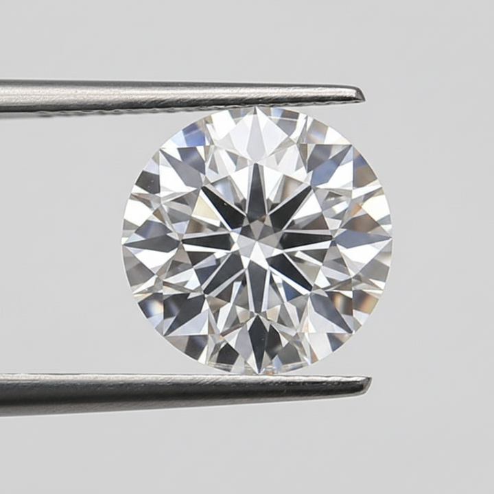 1,00 karaat ronde lab-gegroeide diamant, VVS2/F