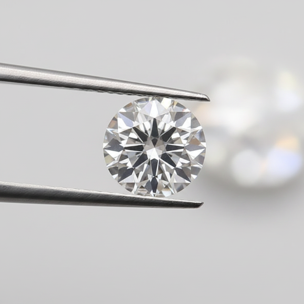 1,00 karaat ronde lab-gegroeide diamant, VVS2/F