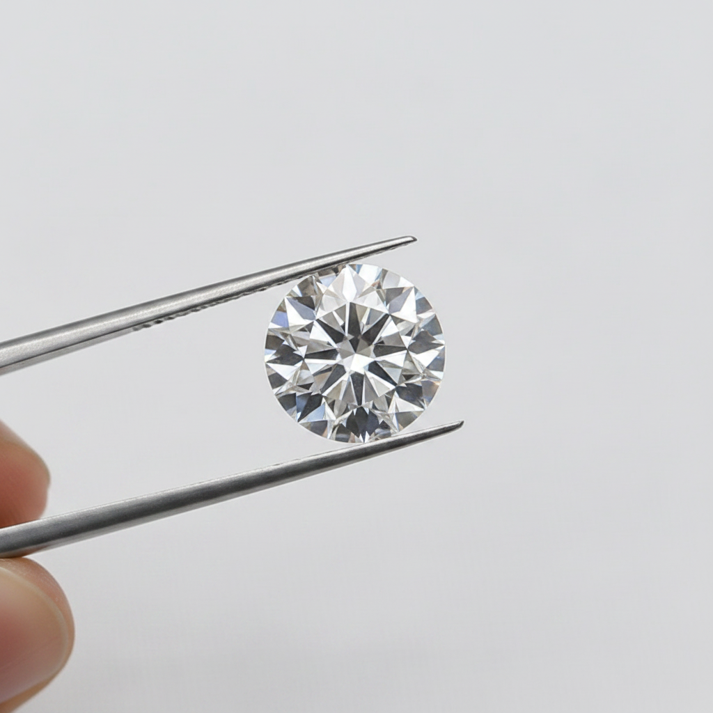 1,00 karaat ronde lab-gegroeide diamant, VVS2/F