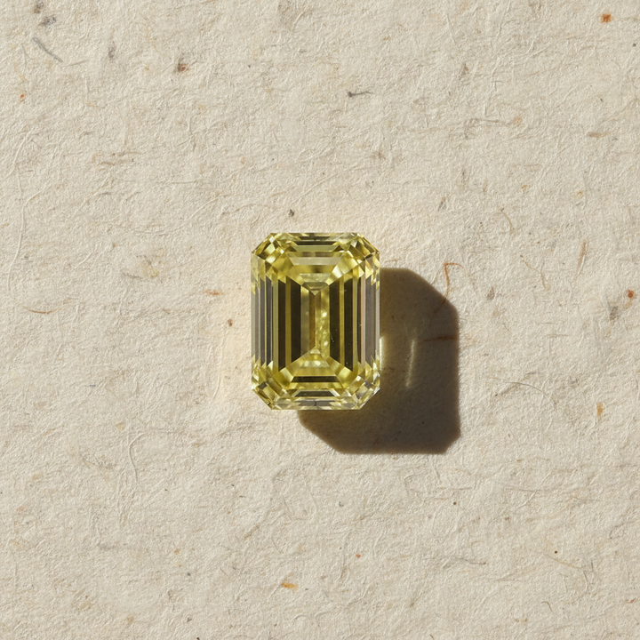 1.01 Carat Emerald Cut Lab Grown Diamond, VS1/Fancy Brownish Yellow