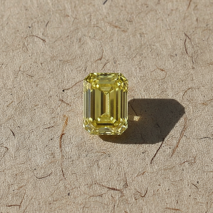 1.01 Carat Emerald Cut Lab Grown Diamond, VS1/Fancy Brownish Yellow