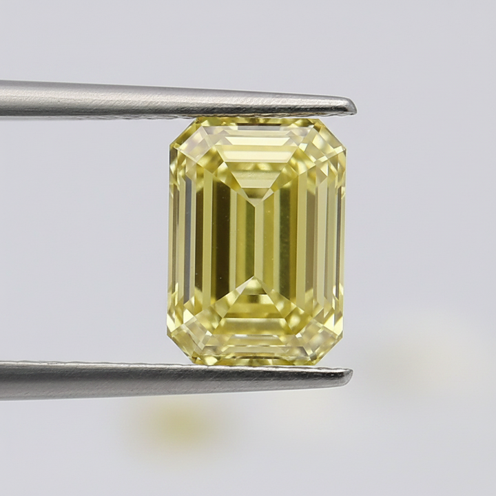 1.01 Carat Emerald Cut Lab Grown Diamond, VS1/Fancy Brownish Yellow