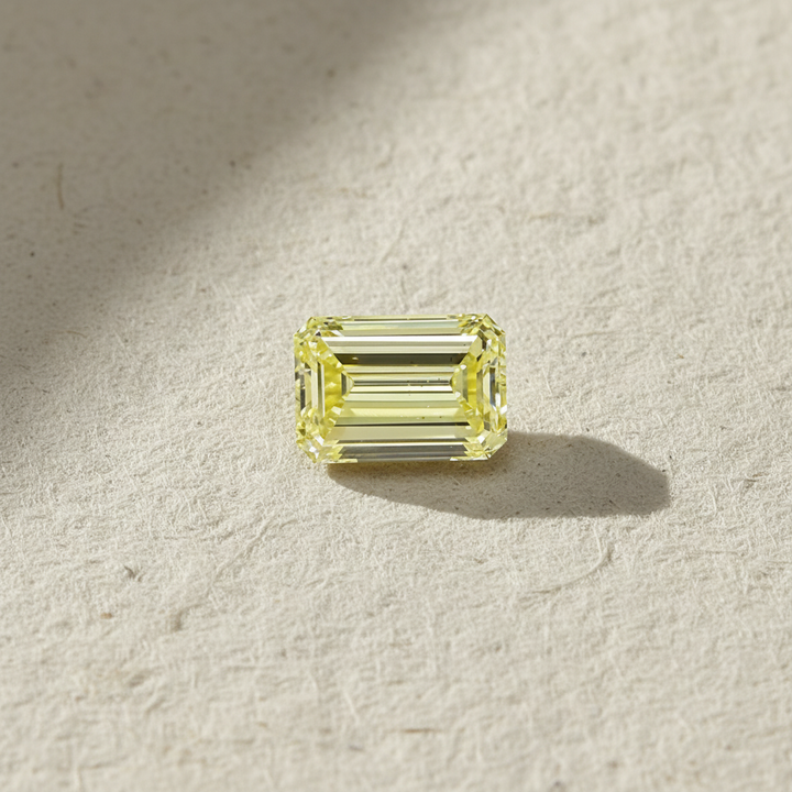 1.01 Carat Emerald Cut Lab Grown Diamond, VS1/Fancy Yellow