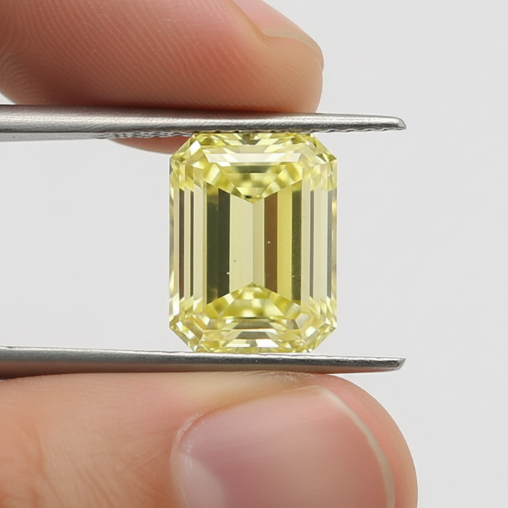 1.01 Carat Emerald Cut Lab Grown Diamond, VS1/Fancy Yellow