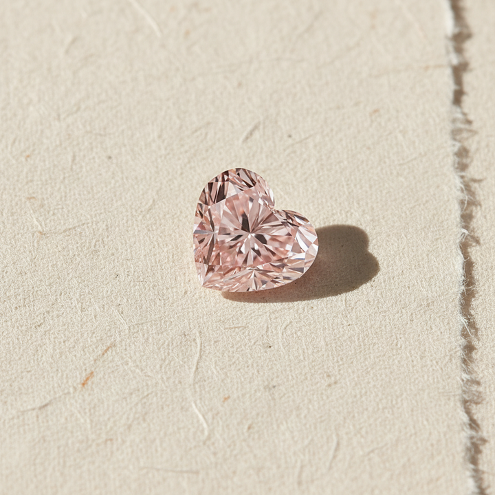 1.01 Carat Heart Cut Lab Grown Diamond VS1 Fancy Intense Pink IGI Certified
