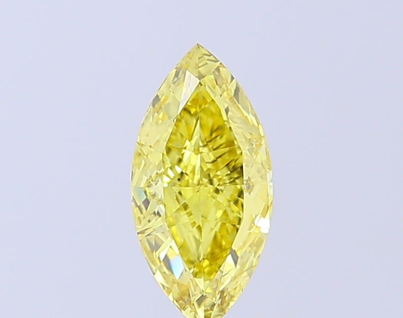 1.01 Carat Marquise Cut Lab Grown Diamond VS2Fancy Vivid Yellow