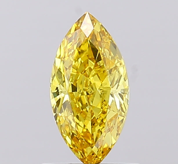 1.01 Carat Marquise Cut Lab Grown Diamond VVS2Fancy Vivid Yellow