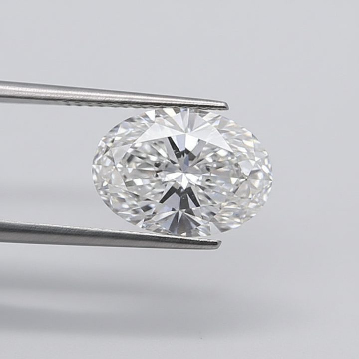 Diamante cultivado en laboratorio de talla ovalada de 1,01 quilates, SI1/E