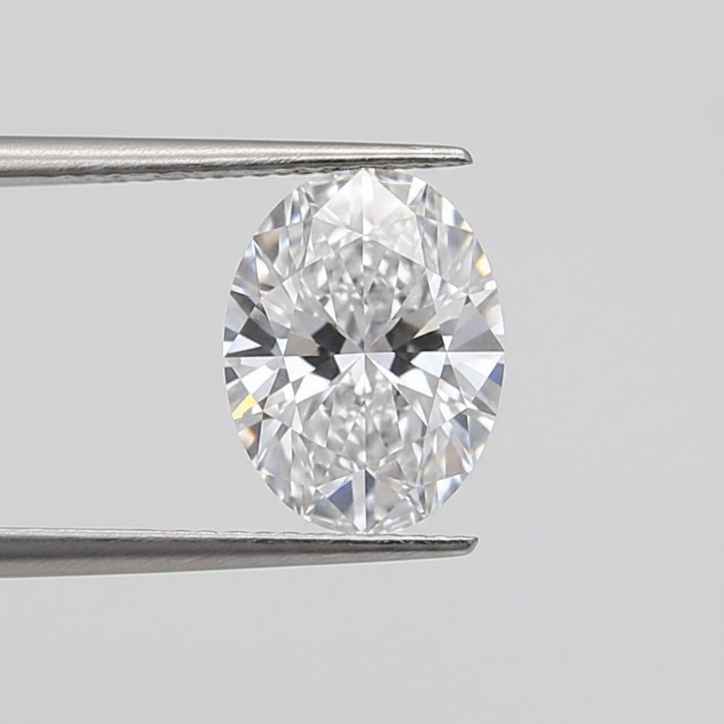 1,01 karaat ovaal geslepen laboratoriumdiamant, VVS2/D