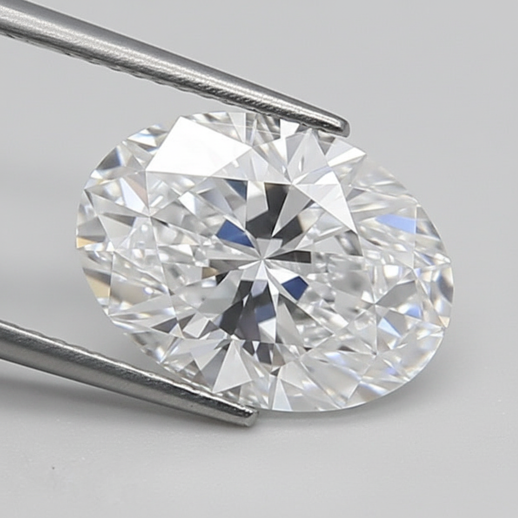 1,01 karaat ovaal geslepen laboratoriumdiamant, VVS2/D