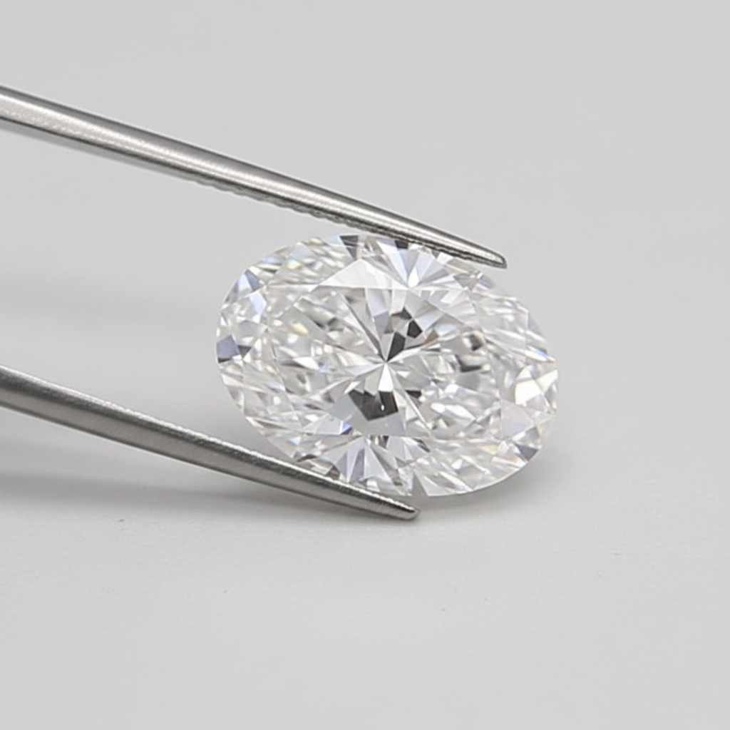 1,01 karaat ovaal geslepen laboratoriumdiamant, VVS2/D