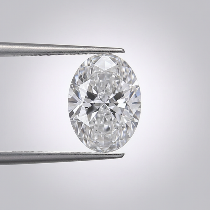 1,01 karaat ovaal geslepen laboratoriumdiamant, VVS2/D