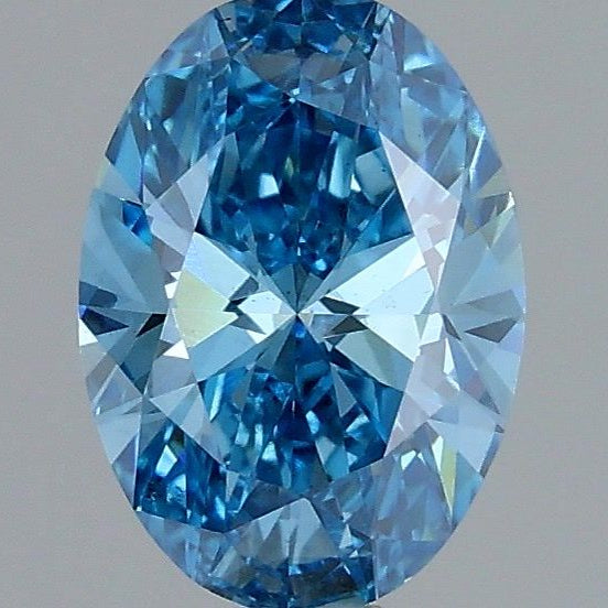 Diamante ovale coltivato in laboratorio da 1,01 carati VVS2 Fancy Vivid Blue
