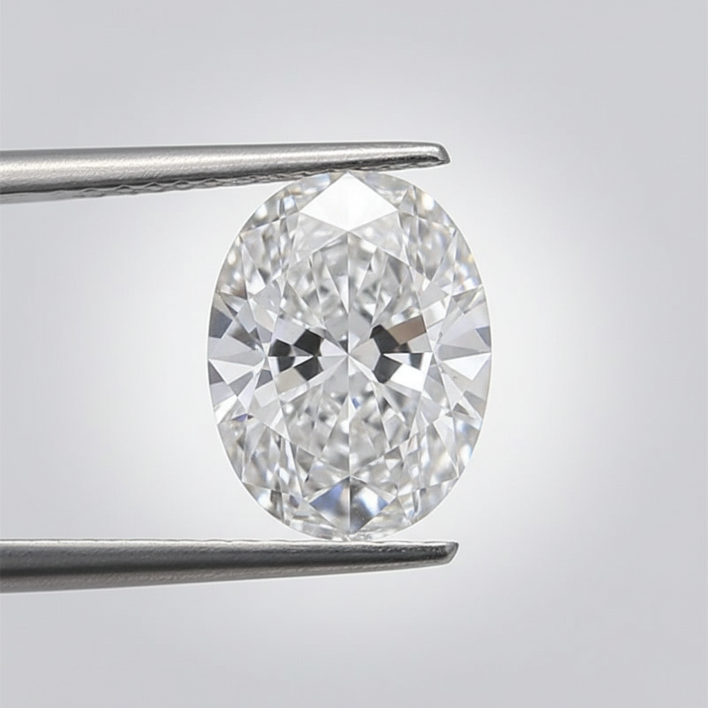 1,01 karaat ovale lab-grown diamant, VVS2/G