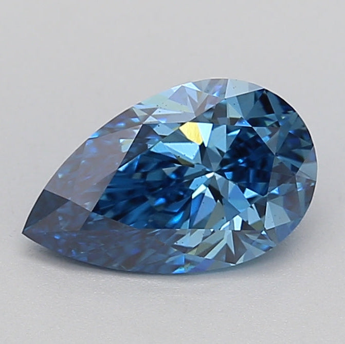 1.01 Carat Pear Lab Grown Diamond VS2 Fancy Vivid Blue