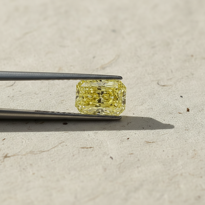 1,01 karaat stralende laboratoriumgekweekte diamant, VS1/fancy geel
