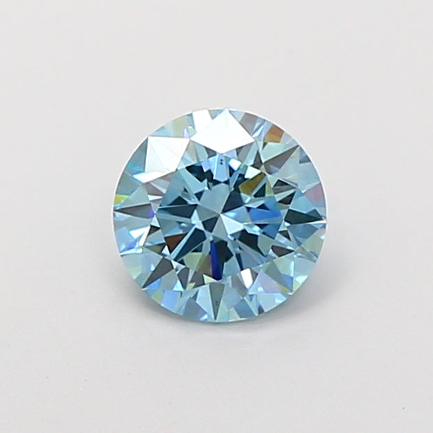 1,01 karaat ronde laboratoriumgekweekte diamant VS1 Fancy Vivid Blue