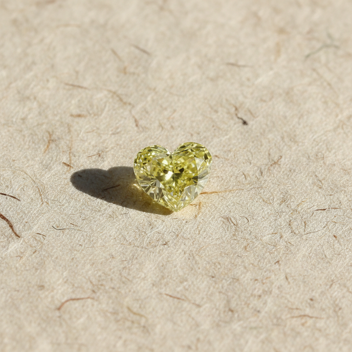 1.02 Carat Heart Cut Lab Grown Diamond VS1 Fancy Intense Yellow IGI Certified

