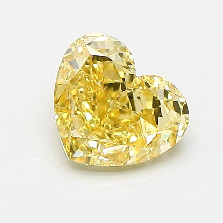 1.02 Carat Heart Cut Lab Grown Diamond VS1Fancy Intense Yellow