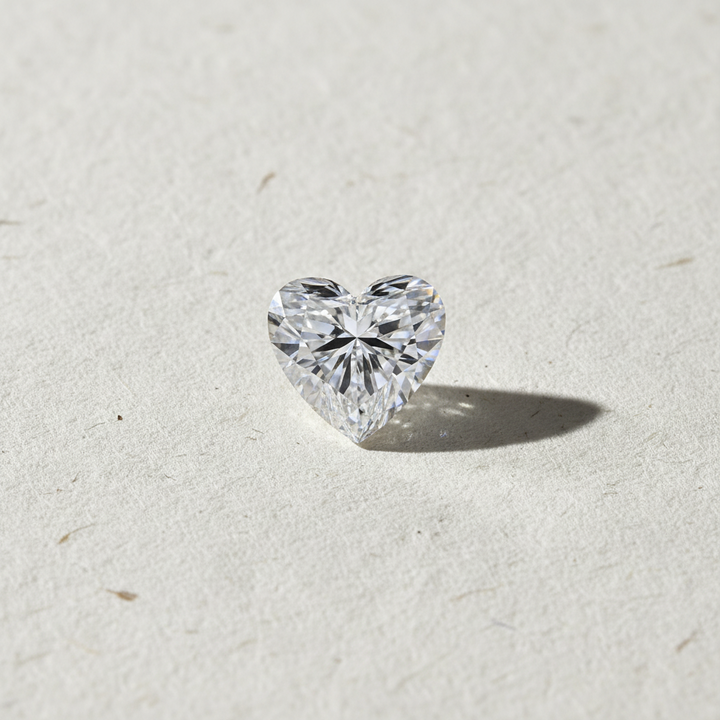1.02 Carat Heart Cut Lab Grown Diamond VS2 D Color IGI Certified
