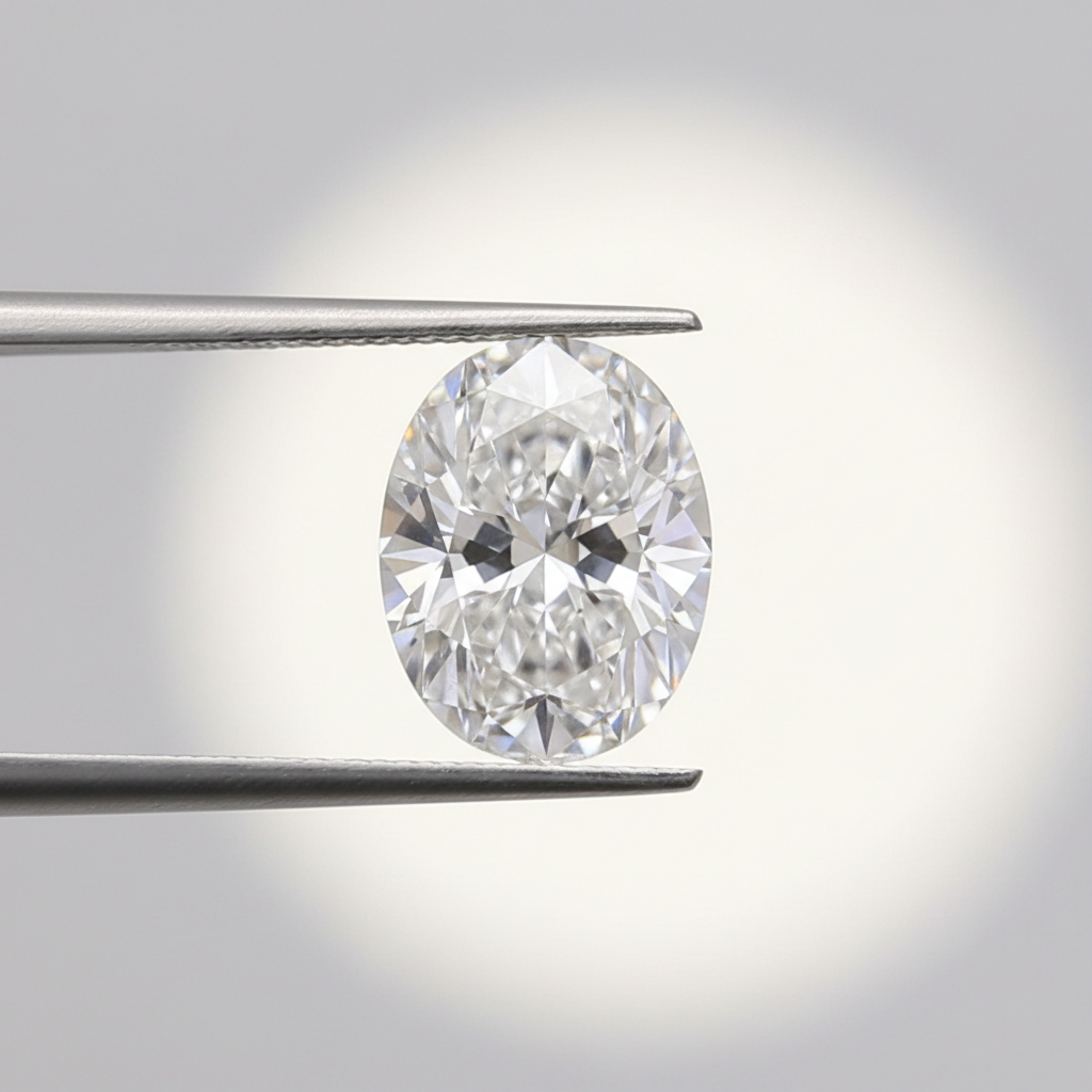 1,02 karaat ovaal geslepen laboratoriumdiamant, VS1/D