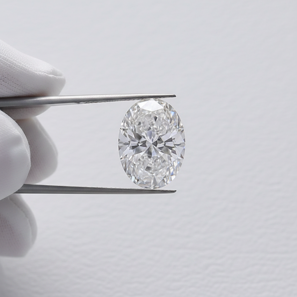 1,02 karaat ovaal geslepen laboratoriumdiamant, VS1/D