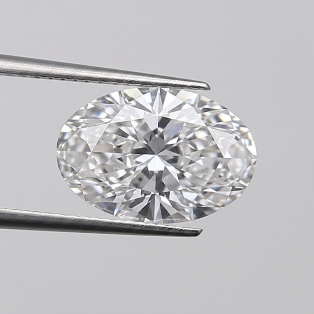1,02 karaat ovaal geslepen laboratoriumdiamant, VS1/D