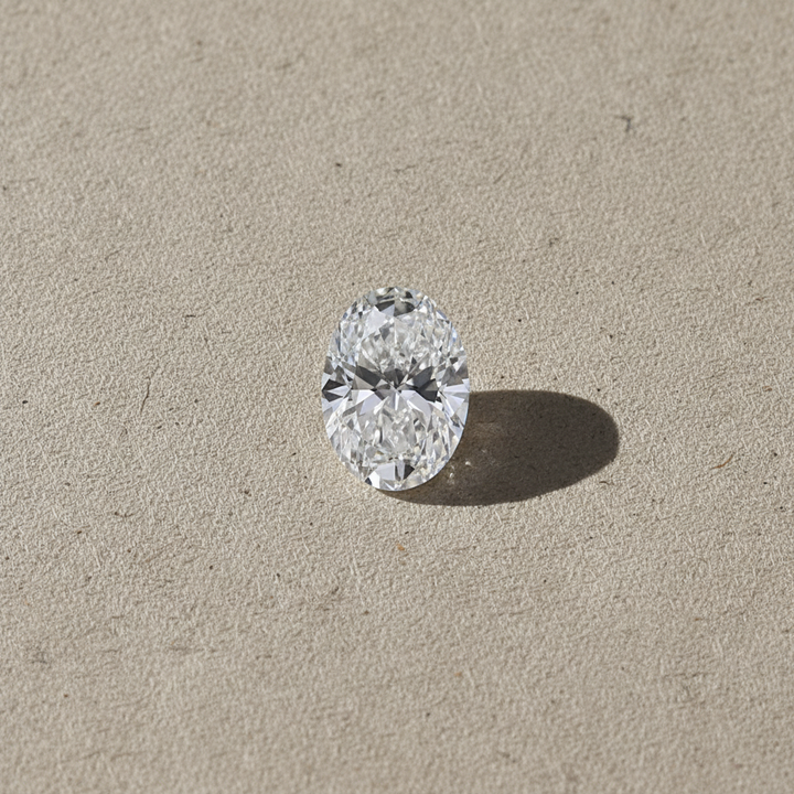 1,02 karaat ovale geslepen laboratoriumdiamant, VVS1/D